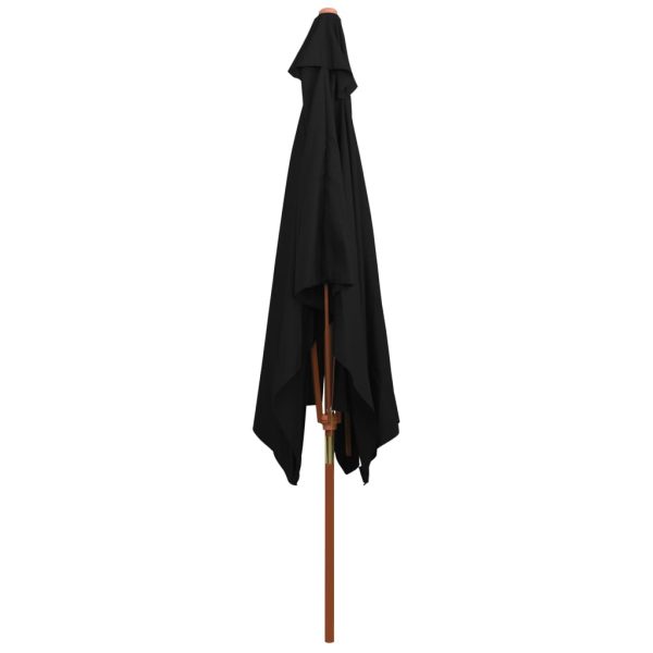 Sonnenschirm mit Holzmast Schwarz 200x300 cm Zu verkaufen – Bild 5