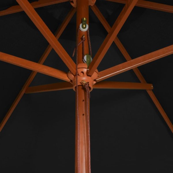 Sonnenschirm mit Holzmast Schwarz 200x300 cm Zu verkaufen – Bild 2
