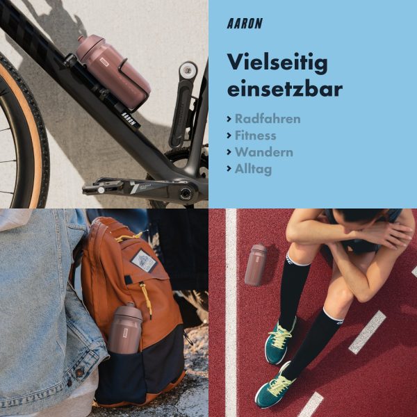 AARON ECO Fahrrad Trinkflasche - 100% Biologisch Abbaubar, BPA-frei - Bronze Zu verkaufen – Bild 4