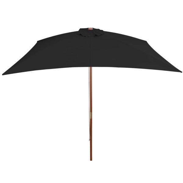 Sonnenschirm mit Holzmast Schwarz 200x300 cm Zu verkaufen – Bild 4