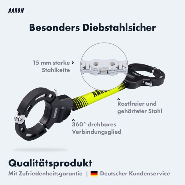 AARON Bolt Handschellenschloss für E-Scooter - Hochsicherheits-Design - Gelb Jetzt online – Bild 5