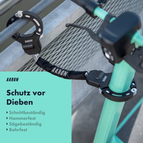 AARON Bolt Handschellenschloss für E-Scooter - Hochsicherheits-Design - Rot Online – Bild 2