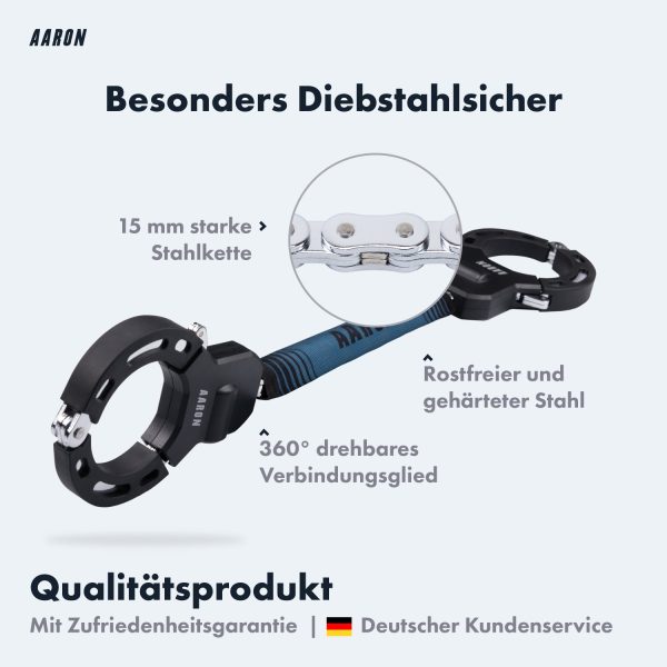 AARON Bolt Handschellenschloss für E-Scooter - Hochsicherheits-Design - Graublau Online – Bild 5