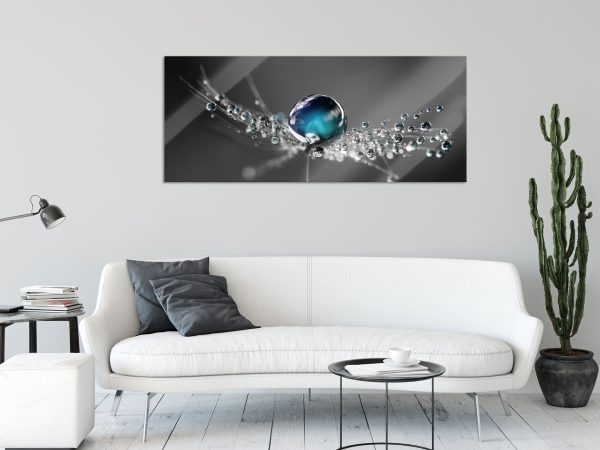 Wassertropfen auf einer Pusteblume, Glasbild Panorama Online-Schn?ppchen – Bild 2